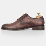 Chocolate Brown Miller Crocodile With Brock Shoes