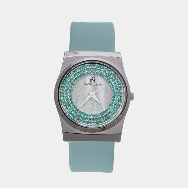 Green Silicon Strap Jack Walk Watch For Women