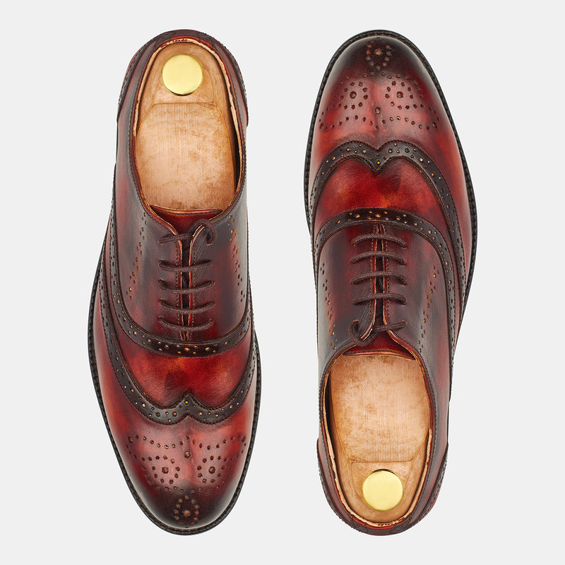 Red And Brown Steven Brock Lace-Up