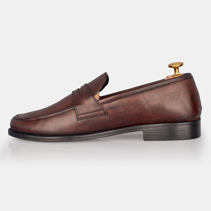 Chocolate Brown Round Loafers