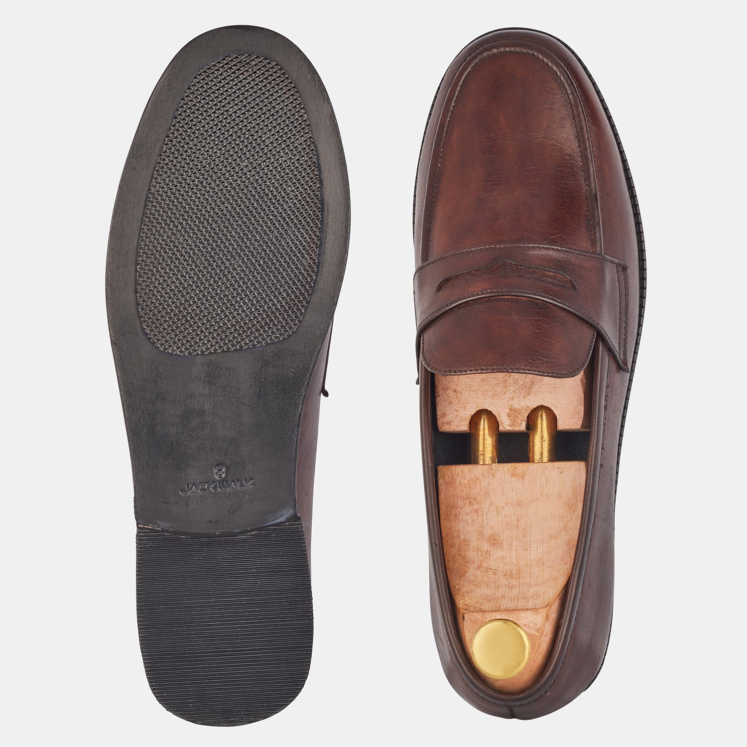 Chocolate Brown Round Loafers