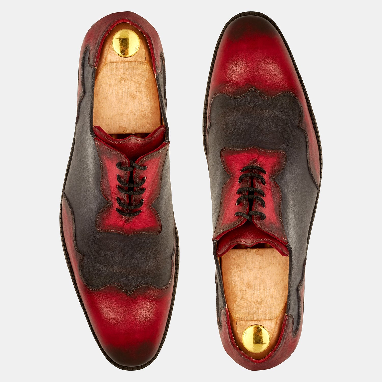 Red And Spash Gray Lace-Up