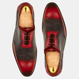 Red And Spash Gray Lace-Up