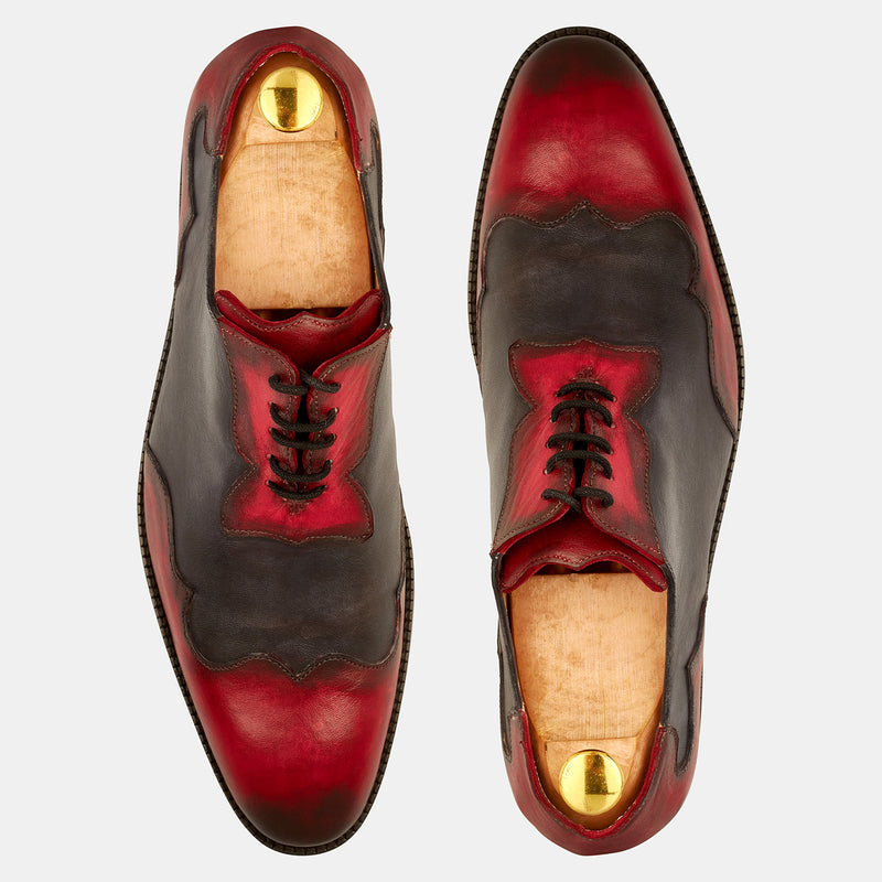 Red And Spash Gray Lace-Up