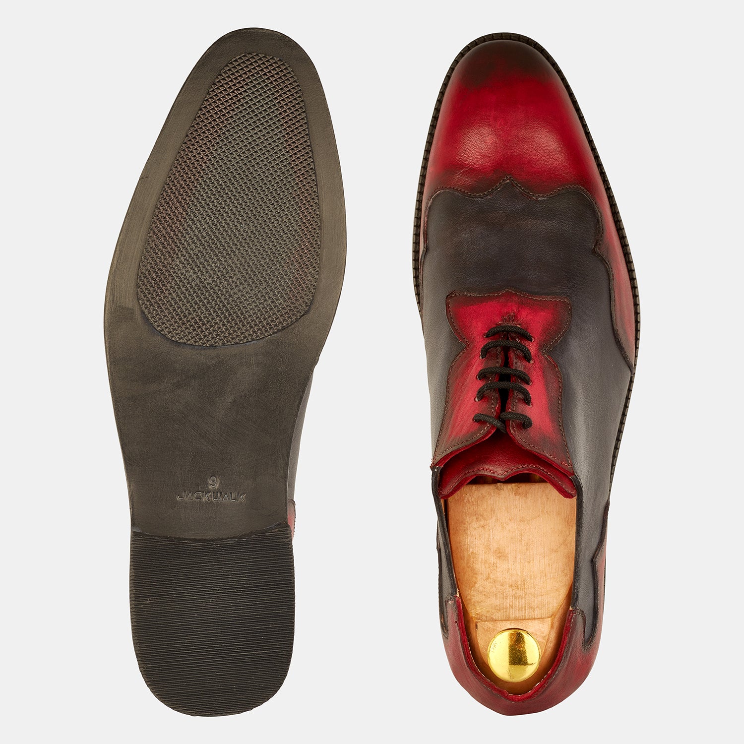 Red And Spash Gray Lace-Up