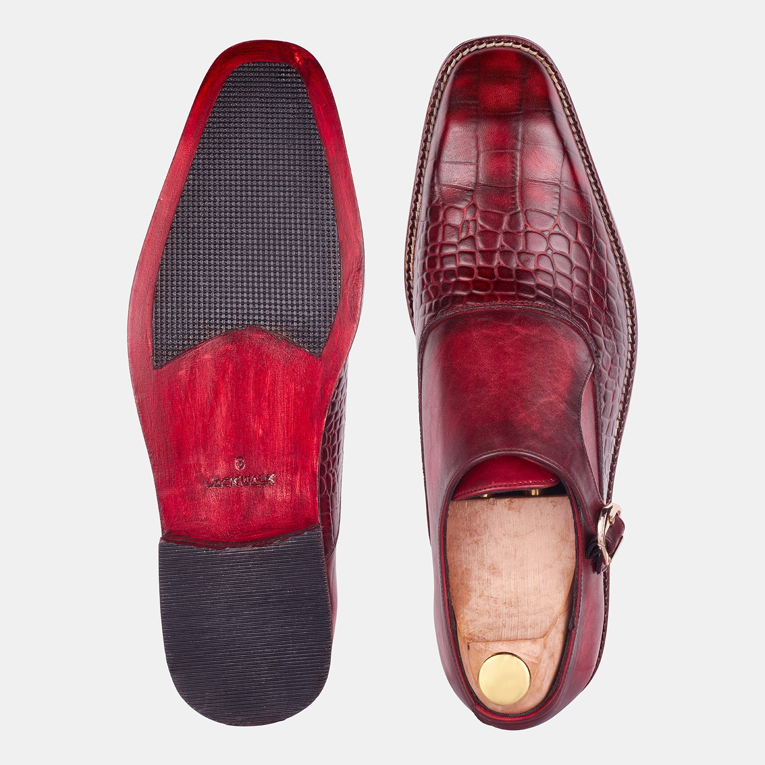Red Crocodile Albert Monk Strap