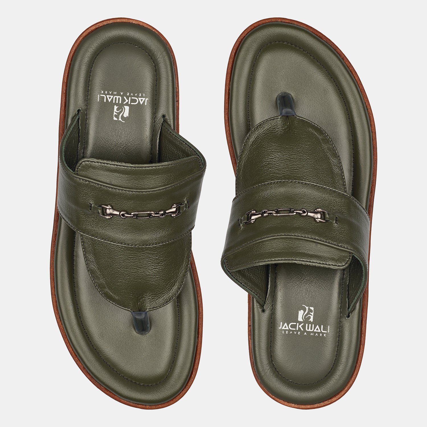 Green Running Leather Slipper