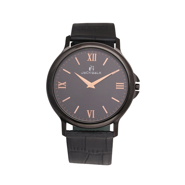 Black Leather Strap Jack Walk Watch For Man