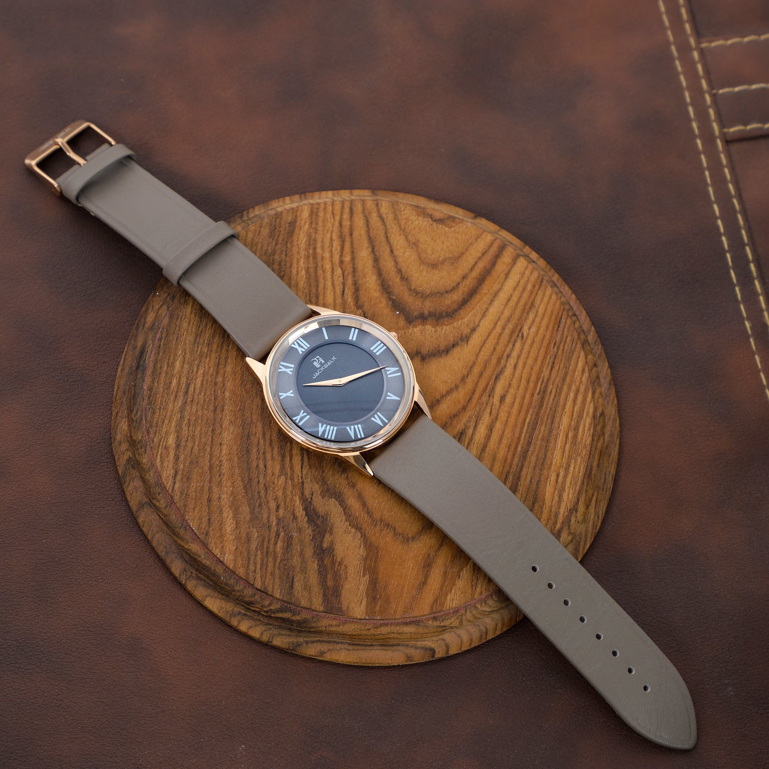 Gray Dial And Gray Strap Watch For Man